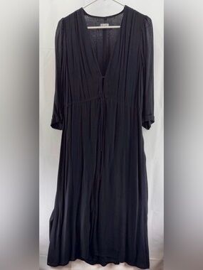 Reformation Black Women's Plunge V-Neck Maxi Dress Size Small